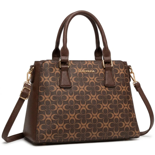 Coconuda - Borsa bauletto spalla simil pelle fantasia Logata tote bag tracolla