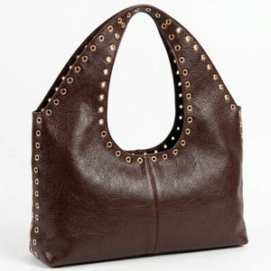 PODRI - Borsa a Spalla Donna simil Pelle Morbida Borsa hobo sacco borchie