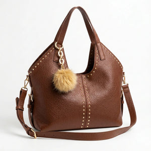 PODRI - Borsa a Spalla Donna simil Pelle Morbida Borsa shopping sacco hobo Grande borchie chiodi