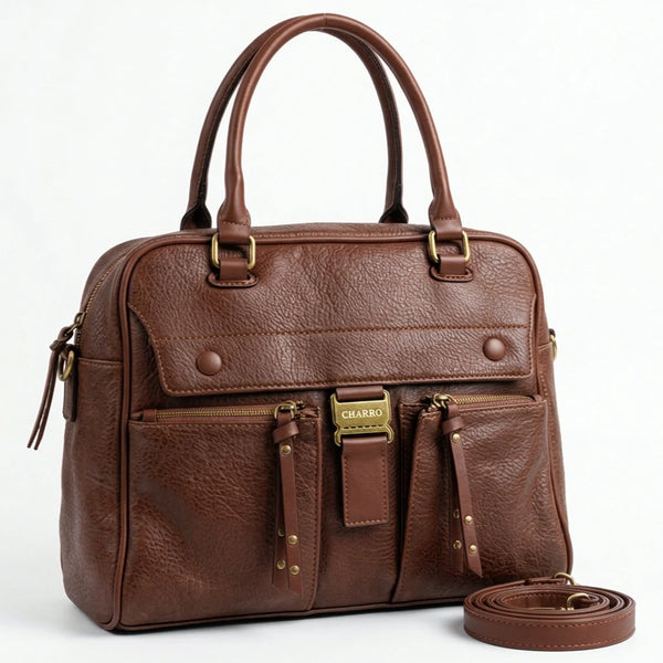 CHARRO - Borsa a Spalla Donna simil Pelle bauletto 2 tasche frontali tracolla