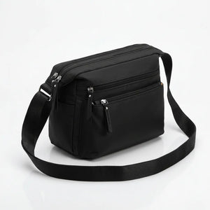 Sclerai - Borsa firmata Gyoiamea con 5 tasche zip Tracolla Donna in Nylon Multitasche