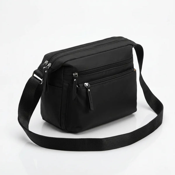 Sclerai - Borsa firmata Gyoiamea con 5 tasche zip Tracolla Donna in Nylon Multitasche