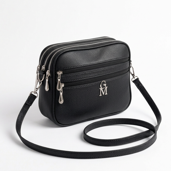 La Catalana - Borsa borsetta donna a tracolla firmata gyoiamea nuova 3 tasche zip