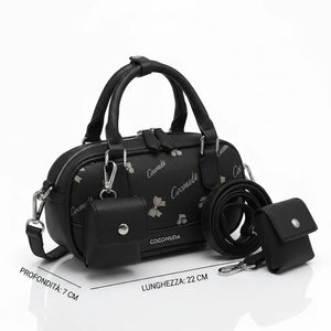 Coconuda - Borsa bauletto simil pelle fantasia Logata baguette bag piccola