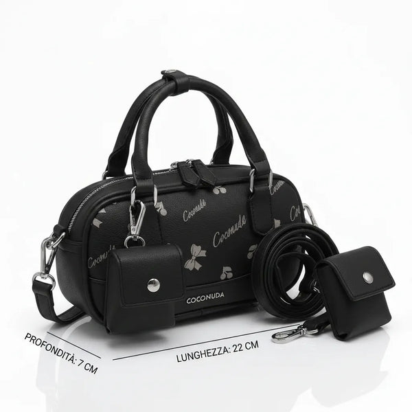 Coconuda - Borsa bauletto simil pelle fantasia Logata baguette bag piccola