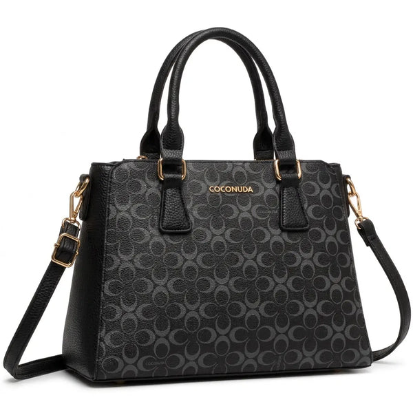 Coconuda - Borsa bauletto spalla simil pelle fantasia Logata tote bag tracolla