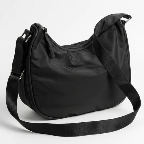 Agghiunau - Borsa firmata Gyoiamea mezzaluna zip Tracolla Donna in Nylon Multitasche