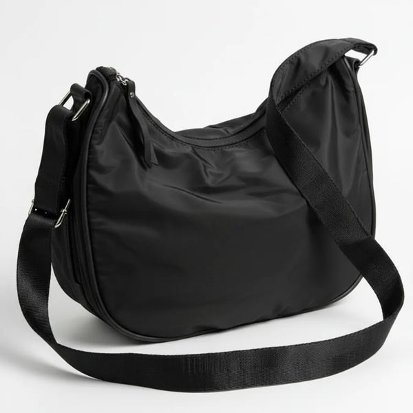 Agghiunau - Borsa firmata Gyoiamea mezzaluna zip Tracolla Donna in Nylon Multitasche