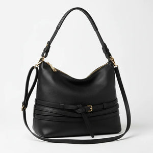 DUDLIN - Borsa donna hobo sacco a spalla tracolla con multi tasche mono manico cinghie