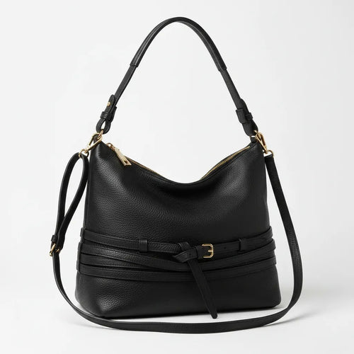 DUDLIN - Borsa donna hobo sacco a spalla tracolla con multi tasche mono manico cinghie