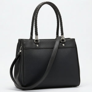 DUDLIN - Borsa donna toto bag a tracolla con multi tasche spalla elegante manici intrecciati