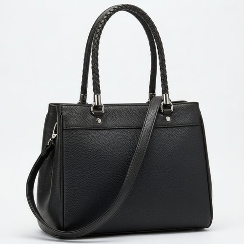 DUDLIN - Borsa donna toto bag a tracolla con multi tasche spalla elegante manici intrecciati