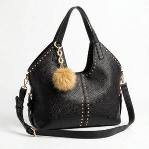 PODRI - Borsa a Spalla Donna simil Pelle Morbida Borsa shopping sacco hobo Grande borchie chiodi