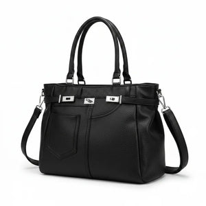 La Ruscel - borsa Biker in simil pelle a spalla con tasca frontale