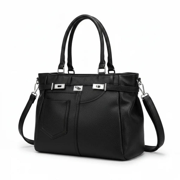 La Ruscel - borsa Biker in simil pelle a spalla con tasca frontale