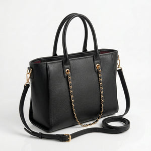 Borsa shopper donna a spalla con catene e tracolla