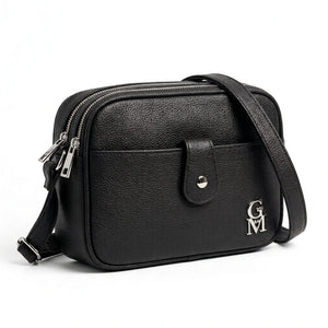 La Fina - Borsa borsetta donna a tracolla firmata gyoiamea nuova 4 tasche zip effetto simil pelle