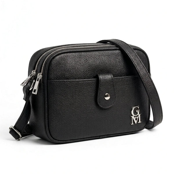 La Fina - Borsa borsetta donna a tracolla firmata gyoiamea nuova 4 tasche zip effetto simil pelle