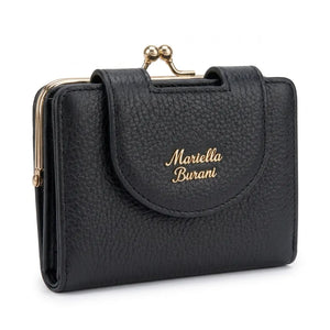 Mariella Burani  - portafoglio portamonete clucht piccolo firmato donna con scatola porta carte donna novità simil pelle zip