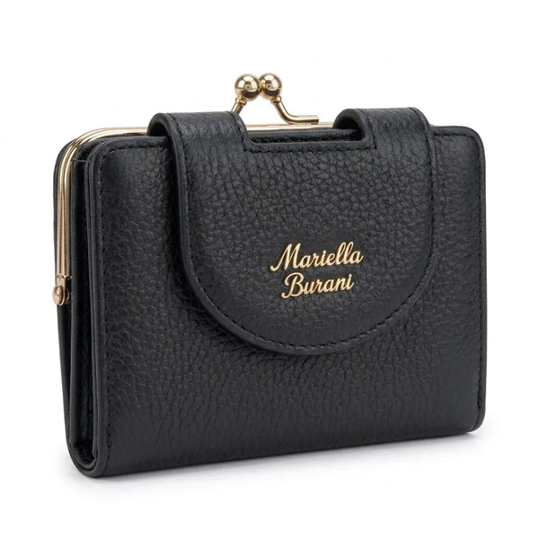 Mariella Burani  - portafoglio portamonete clucht piccolo firmato donna con scatola porta carte donna novità simil pelle zip