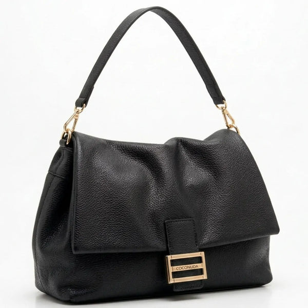 COCONUDA - Borsa a Spalla platta firmata Donna simil Pelle bauletto tracolla scamosciata