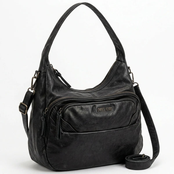 Sweet years - Borsa a Spalla Donna simil Pelle sacco mono manico effetto vintage con tracolla