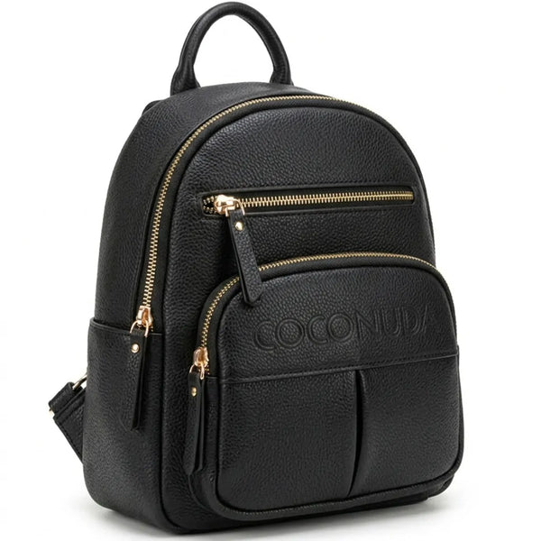 COCONUDA - zaino donna pelle cuoio spalla casual passeggio zainetto logo 3d