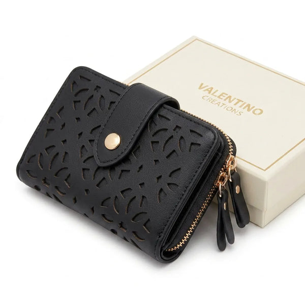 Valentino Creations - portafoglio firmato donna con scatole porta carte donna novità simil pelle idea regalo forato