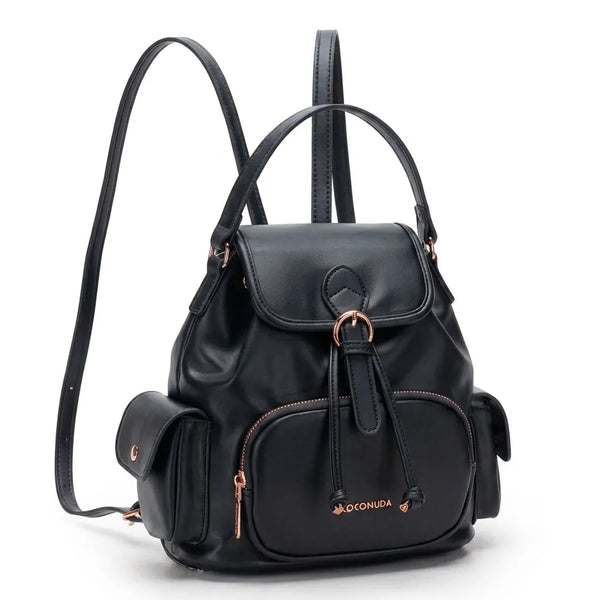COCONUDA - zaino donna pelle cuoio spalla casual passeggio zainetto vintage tasche piccolo