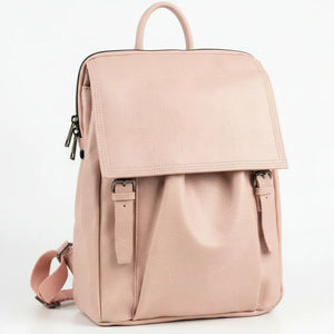 La Sabrinella - zaino unisex eco pelle venata donna uomo cuoio casual vintage multi tasche capiente