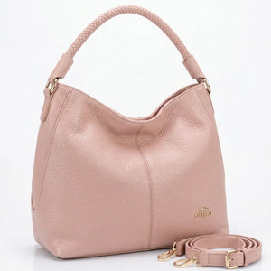 CHARRO - Borsa a Spalla Donna Beige in Pelle Morbida Borsa Hobo Grande con Tracolla monomanico