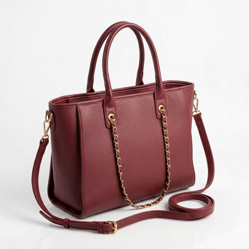 Borsa shopper donna a spalla con catene e tracolla