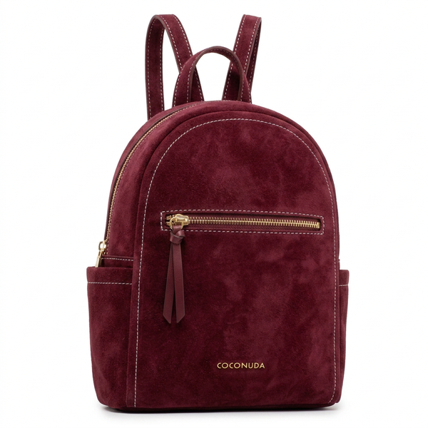 COCONUDA - borsa trasfmormabile zaino 2in1 donna pelle scamosciato camoscio cuoio spalla casual passeggio