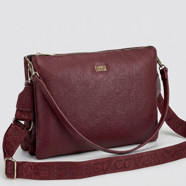ENRICO COVERI - borsa elegante borsetta tracolla a mano simil pelle sottile slim bustina