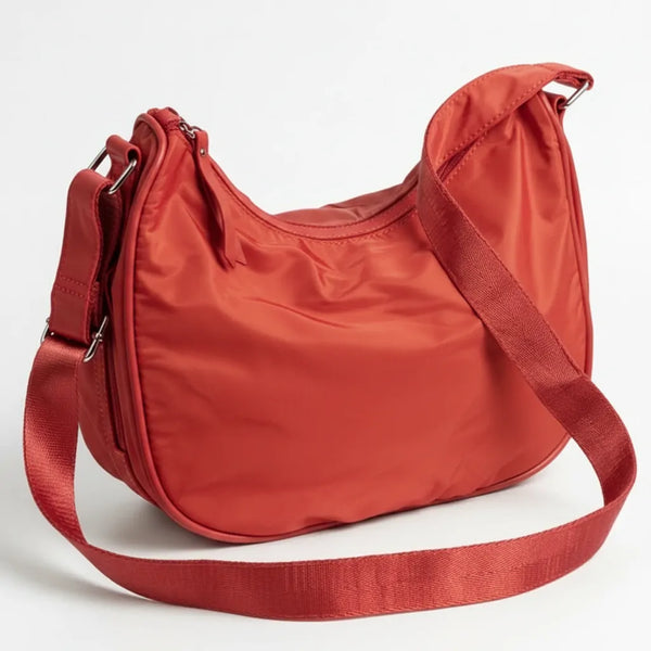 Agghiunau - Borsa firmata Gyoiamea mezzaluna zip Tracolla Donna in Nylon Multitasche