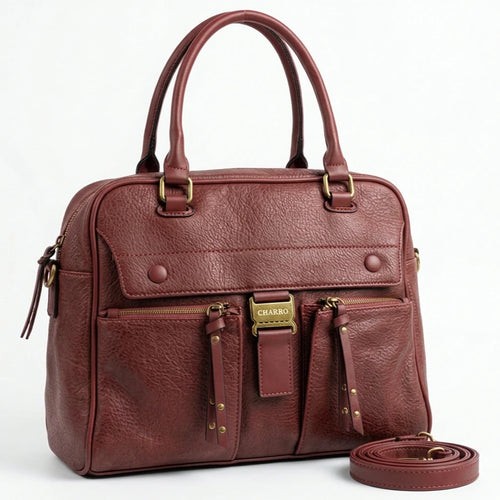 CHARRO - Borsa a Spalla Donna simil Pelle bauletto 2 tasche frontali tracolla