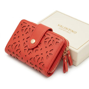 Valentino Creations - portafoglio firmato donna con scatole porta carte donna novità simil pelle idea regalo forato