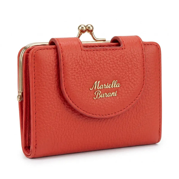 Mariella Burani  - portafoglio portamonete clucht piccolo firmato donna con scatola porta carte donna novità simil pelle zip