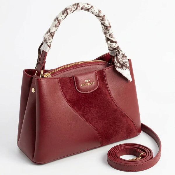 Erick&co - Borsa secchio con foulard Donna Modello Hobo Casual con Dettagli Dorati trapezoidale