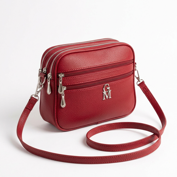 La Catalana - Borsa borsetta donna a tracolla firmata gyoiamea nuova 3 tasche zip
