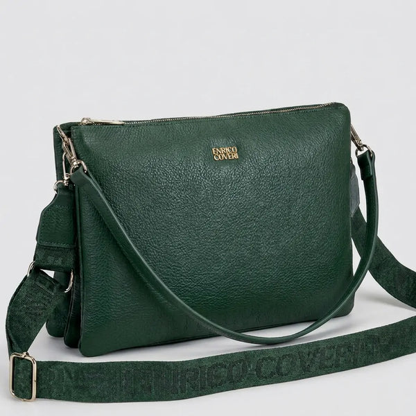 ENRICO COVERI - borsa elegante borsetta tracolla a mano simil pelle sottile slim bustina