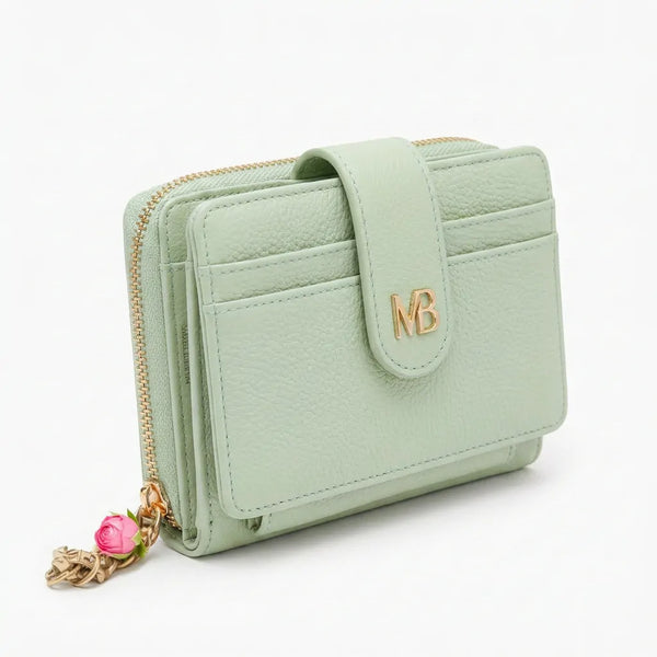 Mariella Burani  - portafoglio trifold portamonete firmato donna con scatola porta carte donna novità simil pelle zip (Copia)