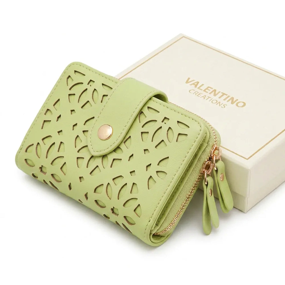 Valentino Creations - portafoglio firmato donna con scatole porta carte donna novità simil pelle idea regalo forato