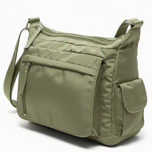 Scattiau - Borsa firmata Gyoiamea con 5 tasche platta zip Tracolla Donna in Nylon Multitasche