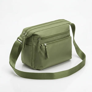 Sclerai - Borsa firmata Gyoiamea con 5 tasche zip Tracolla Donna in Nylon Multitasche