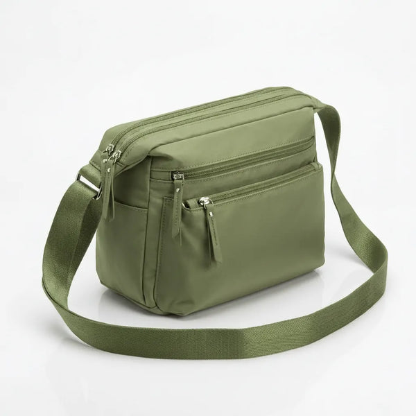 Sclerai - Borsa firmata Gyoiamea con 5 tasche zip Tracolla Donna in Nylon Multitasche