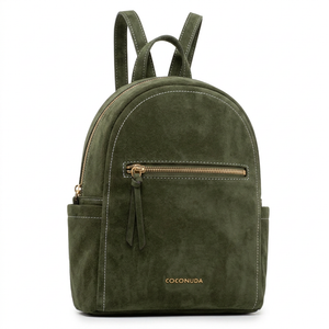 COCONUDA - borsa trasfmormabile zaino 2in1 donna pelle scamosciato camoscio cuoio spalla casual passeggio