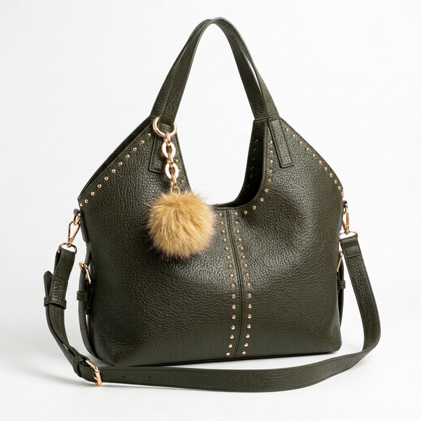 PODRI - Borsa a Spalla Donna simil Pelle Morbida Borsa shopping sacco hobo Grande borchie chiodi