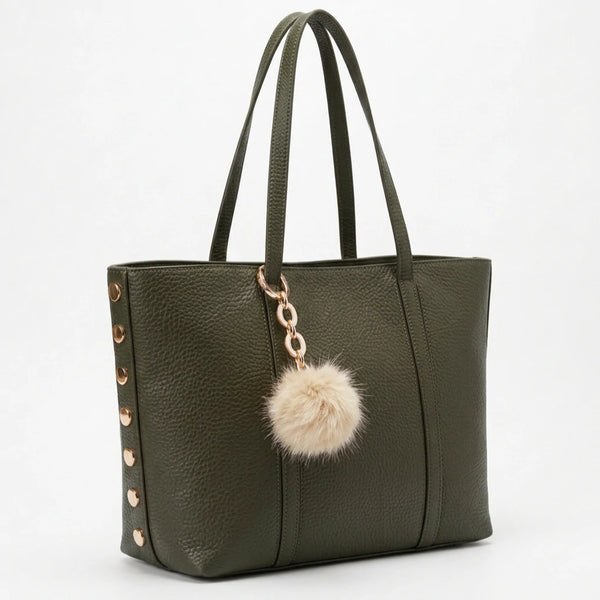 PODRI - Borsa a Spalla Donna simil Pelle Morbida Borsa shopping Grande borchie chiodi