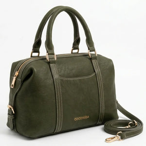 COCONUDA - Borsa a Spalla Donna simil Pelle bauletto effetto opaco camoscio con tracolla scamosciata